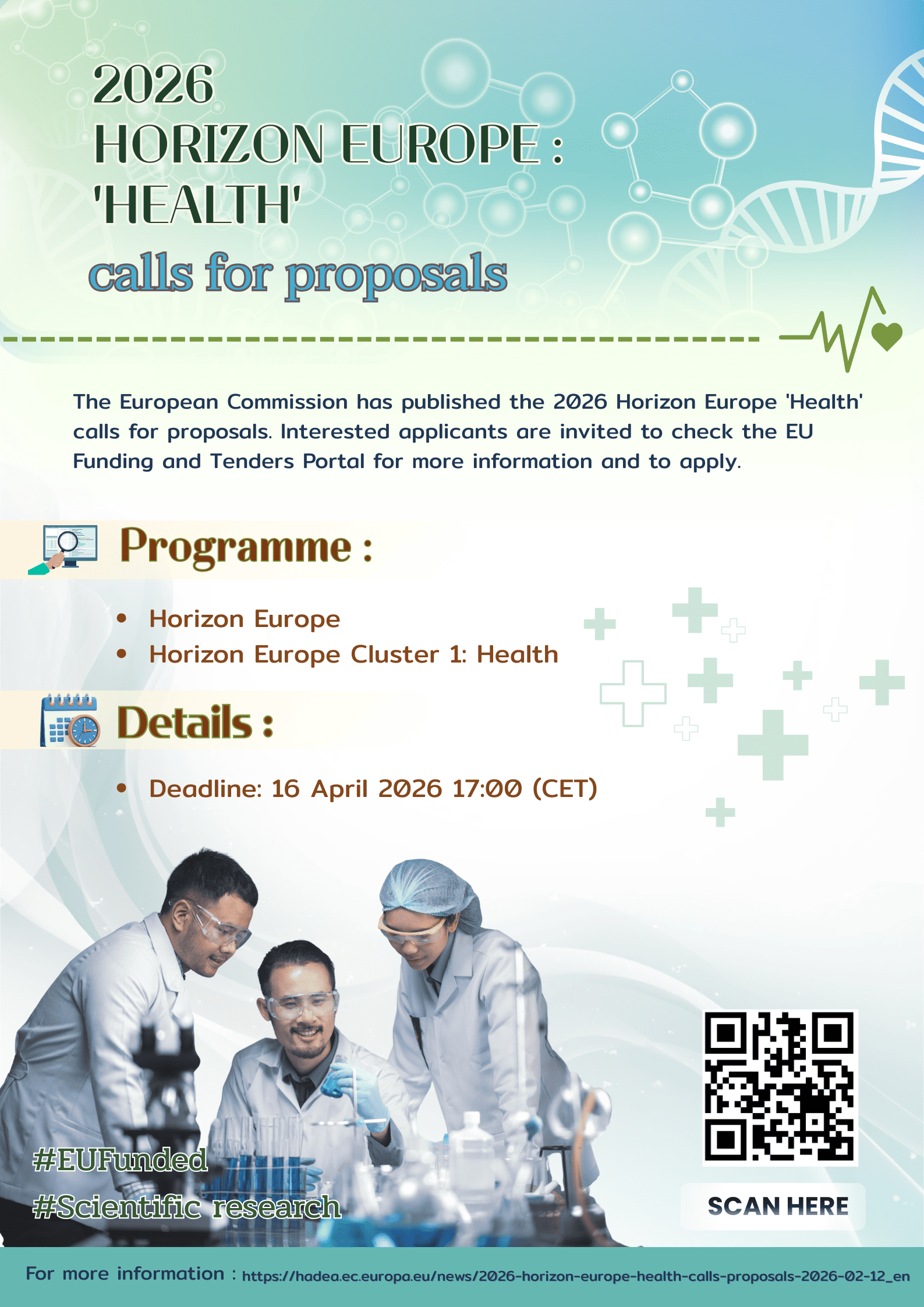 2026 Horizon Europe ‘Health’ Calls for Proposals Now Open