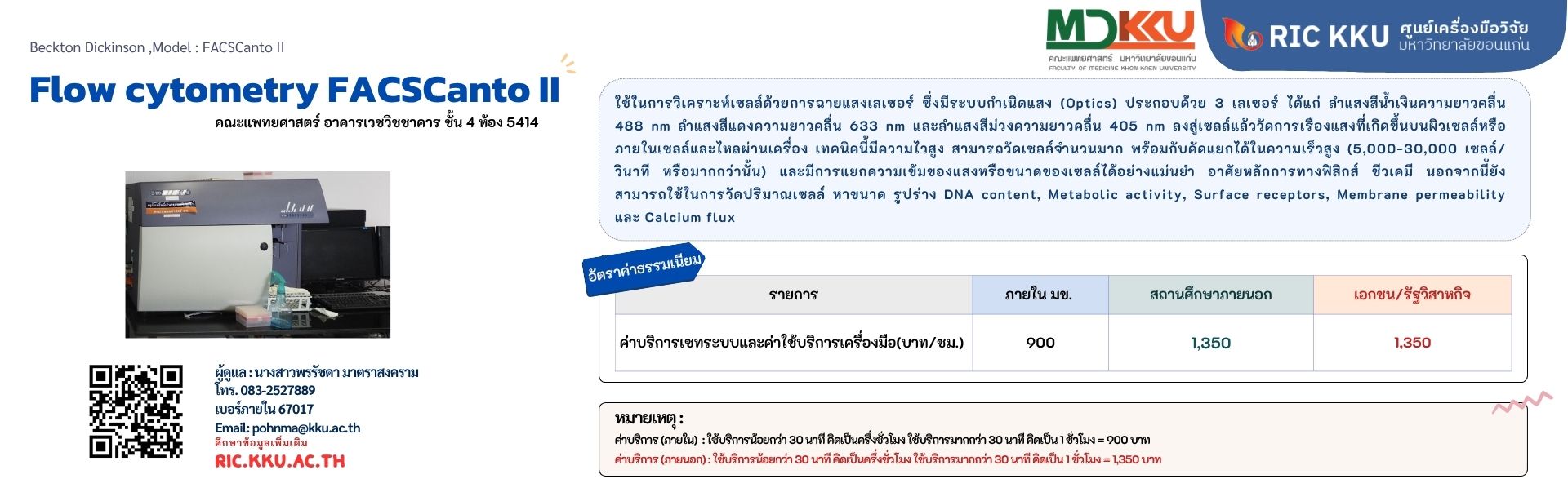 ประชาสัมพันธ์เครื่องมือวิจัยคณะแพทยศาสตร์